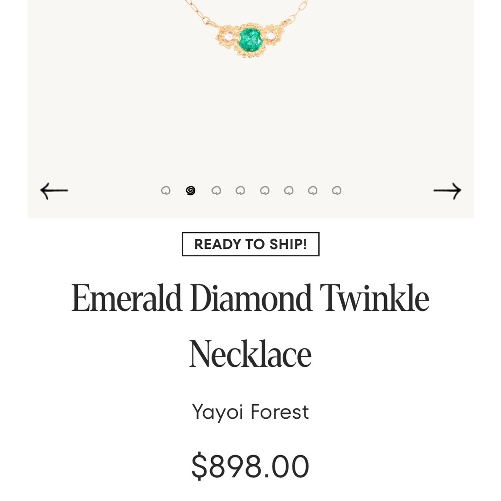 Catbird emerald diamond necklace by yayoi forest